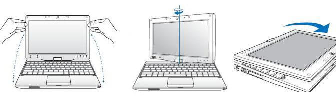 l’écran pivotant du microordinateur portable à écran tactile multipoints à « interface haptique à retour de force