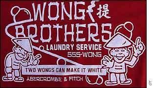 Impression caricaturale d'Asiatiques sur les t-shirts Abercrombie & Fitch
