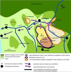 L'évolution des vignobles de Florence depuis le Moyen Age