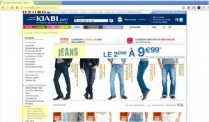 Sur la page rayon "Jeans" de kiabi.fr, 5 indices de localisation