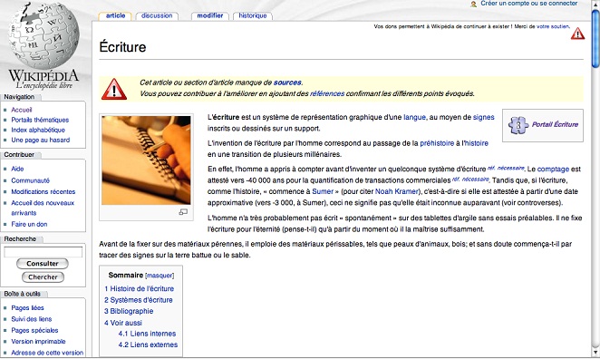  Wikipedia : espace lecteur