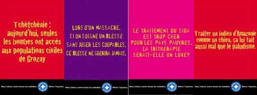 4 des affiches de la campagne institutionnelle de Médecins Du Monde