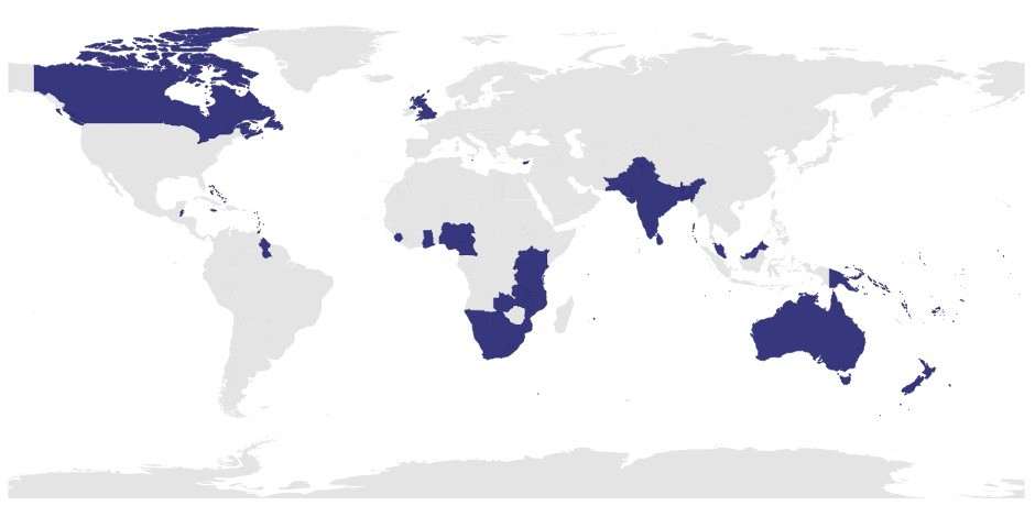 Les 54 pays membres du Commonwealth
