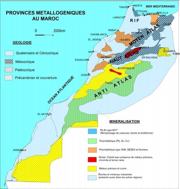 Le secteur minier marocain : les provinces métallogéniques au Maroc