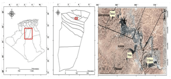 Situation géographique de la wilaya de Ghardaïa (Zergoun et al., 2018b)