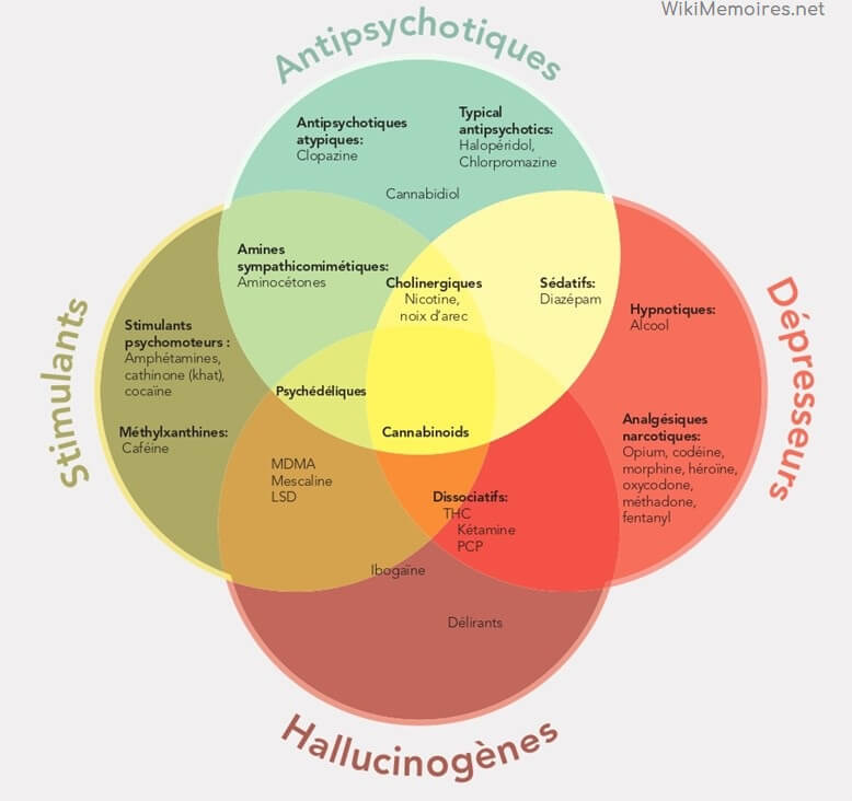 Les différentes drogues psychoactives, La classification des substances psychoactives