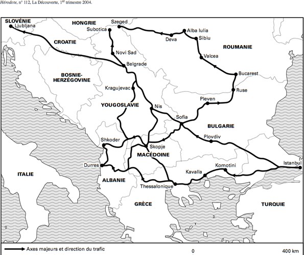 Principaux flux d'héroïne dans les Balkans, Philippe Chassagne, 2003