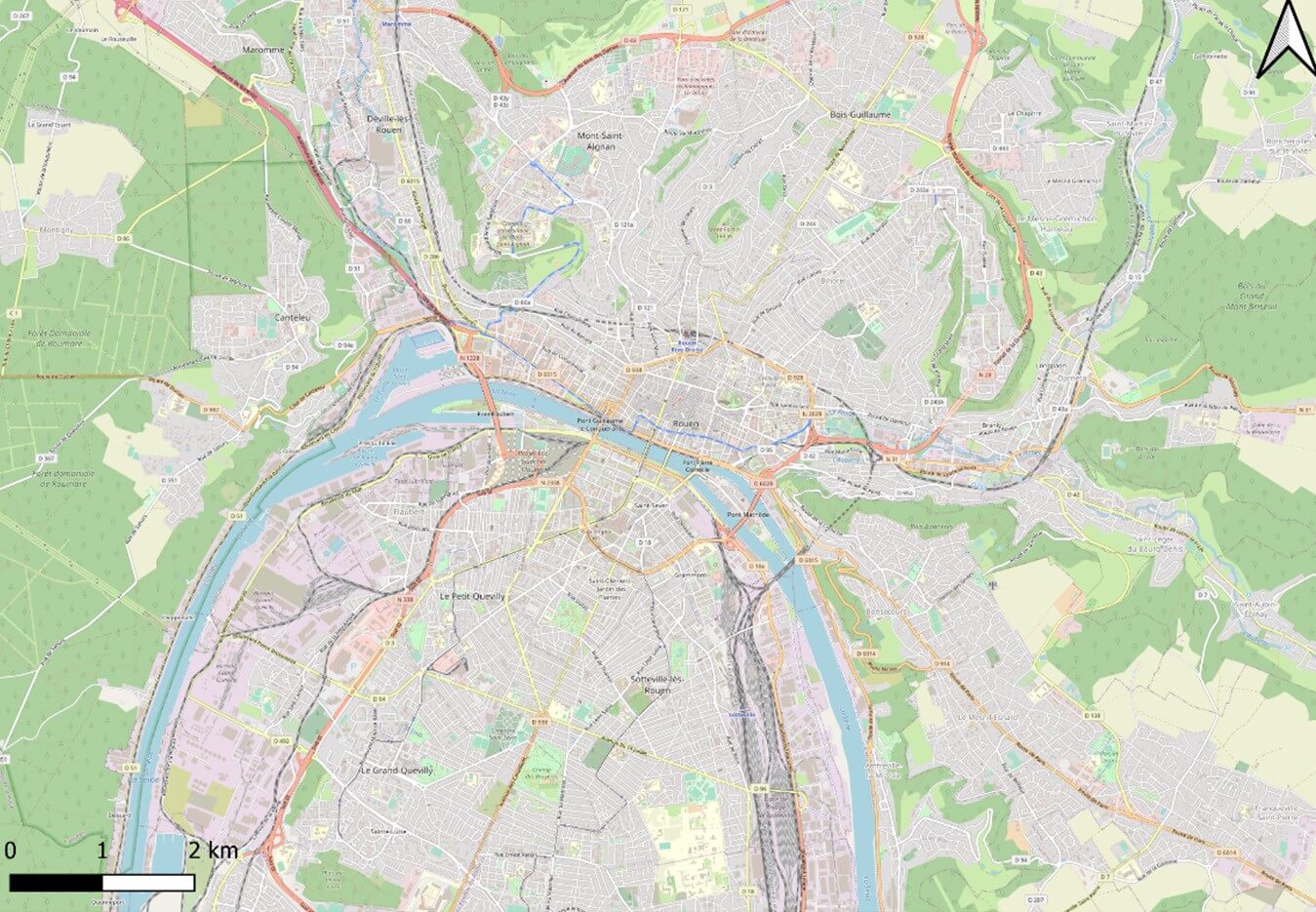 La ville de Rouen et ses alentours, conception Julien Magana 2022